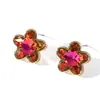 Joyería Gradiente Colorida Transfronteriza Europea y Americana para Mujer, Anillos Abiertos, Pendientes y Conjuntos de Collares Ligeros de Lujo a la Moda y Únicos Estilo Ins para Mujer