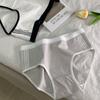 Ropa interior de algodón para mujer fresca dulce estilo deportivo algodón entrepierna japonesa cintura media estudiante niña calzones cómodos