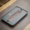 Bandeja de té de melamina simple imitación piedra negra para uso doméstico, doble propósito para preparar té y drenaje de agua, bandeja de té pequeña para preparación en seco