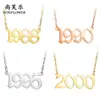 Cadena Clavícula de Verano Más Vendida, Estilo Sencillo para el Día a Día, Collar con Número de Año de Nacimiento 1887-2010, Joyería de Acero de Titanio