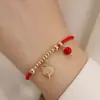Nuevo Año Animal del Tigre Campana Animal Pulsera de Cuerda Roja Trenzada Joyería Ins Simple Pareja Estudiante Joyería de Mano