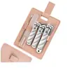 Set de Cortauñas Cortauñas Oblicuo para Niñas Estuche de Cuero Extraíble Ranura para Uñas Linda Cortauñas Gris Set de Manicura Regalo