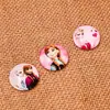 Diy tiempo gema princesa de hielo parche de vidrio caricatura redondo gema accesorios de joyería procesamiento se puede personalizar