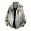 Chaqueta de Cuero PU Tie-Dye para Hombre Nueva Otoño/Invierno 2026 con Cuello Alto, Acabado Mate, Tallas Grandes, Abrigo Casual de Moda