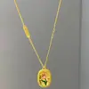 Collar de Tulipán de Esmalte Artesanal Antiguo Lujo Ligero Nicho Simple Elegante Cadena de Clavícula Completa de Alta Calidad