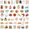 50 piezas de pegatinas decorativas impermeables estilo ins para alimentos de repostería y pan para patinetes eléctricos, equipaje, cuadernos y botellas de agua