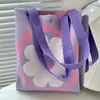 Bolsa de Tricô com Design Simples, Bolsa Floral para Estudante, Tote Versátil Color-Blocking para o Dia a Dia, Bolsa de Ombro de Grande Capacidade para Passeios
