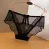 Bragas de Encaje Sexy para Mujer Transparentes Tentación Cintura Media-Baja Levanta Glúteos Sin Forro Malla Hueca Triángulo Ultrafino Bragas para Mujer Nuevas