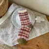 Songmu Outono/Inverno Novo Estilo Designer "Meias de Cano Médio Menina Laço Meias de Algodão Florais Meias Largas Estilo Coreano"