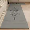 Tapete de piso de cocina tejido de lino estilo wabi-sabi, uso doméstico, absorbente de agua y aceite, antideslizante, tira larga, secado rápido, fácil de mantener