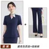 Verão 2026 Novo Estilo Fino Casual Elegante Azul Manga Curta Conjunto Profissional com Saia Bodycon para Mulheres