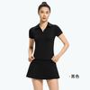 Polo de Solapa de Manga Corta para Mujer para Exterior de Secado Rápido Absorbe la Humedad Falda de Tenis para Fitness Traje de Yoga para Mujer Transpirable