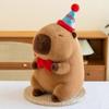 Kapibala boneca de pelúcia grande chapéu de aniversário capivara boneca mochila kapibala bar pano boneca presente de aniversário