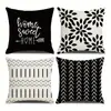 Funda de Almohada Geométrica Minimalista Moderna Transfronteriza Más Vendida Funda de Cojín Decorativa Estampada en Lino para Dormitorio y Sala de Estar