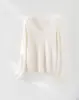 Suéter de punto de cuello en V para mujer, de cachemir cepillado de peso pesado, 28 hilos, lana, seda de morera, suéter pullover de color sólido para otoño/invierno 26