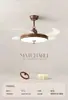 Nova luminária de teto ventilador de quarto estilo vintage francês, ventilador de teto moderno minimalista silencioso com luz integrada de proteção ocular para salas de estar e jantar