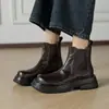 Botas Martin de suela gruesa sin cordones para otoño e invierno para comercio transfronterizo, botines Chelsea cortos de suela blanda en negro y marrón para mujer