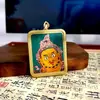 Hotong Nepal Xizang Thangka Pintado à Mão Puro Deus da Riqueza Amarelo Núcleo de Cartão 4*5