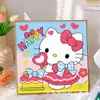 Pintura de Diamantes para Niños Kuromi Hecho a Mano DIY Pintura de Pegatinas de Diamantes Sanrio Pintura de Diamantes con Diamantes Completos 5D Tamaño Pequeño
