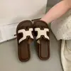Sandalias Deslizables Sencillas y Versátiles de Moda para Mujer, Pantuflas Suaves Antideslizantes para Exteriores, Popular Modelo Nuevo de Verano 2026