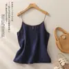 Camisola de Algodão e Linho Bordada Retrô para Mulheres, Novo Estilo de Verão, Caimento Solto, Emagrecedor, Top Regata Sem Mangas para Mulheres