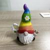 Boneca Anã Sem Rosto Ornamentos de Resina Jardim Mágico Paz Anão Segurando Artesanato de Flores Tridimensional Pequena Estátua de Anão