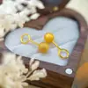 Brincos de Cobre Banhados a Ouro com Acabamento Fosco Luxuoso, Joias Simples de Bolinha Redonda Pequena para Mulheres, Mesmo Estilo das Lojas de Ouro