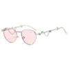 Nuevas Gafas de Sol de Moda Estilo Coreano Retro Lujo Elegantes Incrustaciones de Pedrería Cadena Exagerada Gafas de Sol para Chica Popular Gafas de Moda para Mujer