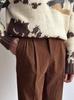 Pantalones de pana vintage Nápoles de cintura alta para Otoño e Invierno, estilo japonés de lujo ligero, todo a juego, pantalones casuales para hombre