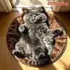 Alfombrilla de suelo de terciopelo de cristal con forma de gato de dibujos animados más vendida de TEMU, alfombrilla absorbente para pies de baño, alfombra engrosada para dormitorio