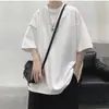 Camiseta de manga corta para hombre, moderna, color liso, manga media, estilo ins Hong Kong, verano, holgada, versátil, para estudiantes