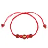 Pulseira de Fio Vermelho Ano do Dragão 2024 Doze Signos do Zodíaco para Homens e Mulheres, Pulseira Vermelha Trançada do Ano do Zodíaco, Dragão, Cavalo, Galo, Rato, Coelho