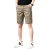 Nuevos Shorts Casuales para Hombre 2025, Corte Delgado, Pierna Recta, Transpirables, Business Casual, Color Caqui, Pantalones de Largo Medio para Verano
