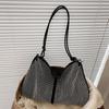 Bolso de diamante brillante para mujer 2023 nuevo simple moda gran capacidad bandolera de hombro bolso de mano estilo occidental texturizado