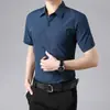 Camisa Blanca de Manga Corta para Hombre, Casual de Negocios para Verano, Sin Planchar, Anti-Arrugas, Ajuste Delgado Camisa de Media Manga Azul y Negra para Padrinos de Boda para Usar en el Trabajo