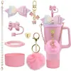 Accesorios de Lazo Colgante Copa Stanley Llavero Adorno de Peluche Taza de Fruta Decoración de Tapa de Popote Mariposa