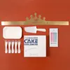Plato de pastel de cumpleaños, plato de papel desechable, juego de cuchillo y tenedor, plato llano de alta gama con forma de gota, plato nube, vajilla en caja.