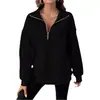 Sudadera Casual para Mujer de Color Sólido con Cuello de Cremallera, Moda Transfronteriza Otoño/Invierno Europea y Americana de Amazon 2026