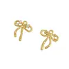 Colgante Individual con Lazo Tres Circonias Oro de 18 Quilates Alta Retención de Color Joyería para Mujer Colgante de Gama Alta Accesorios para Joyería Hecha a Mano con Cadena