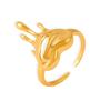 Anillo Abierto Retro Amor Hueco Fundido Europeo y Americano Acero de Titanio Chapado en Oro de 18K PVD Anillo Pop