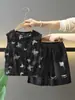 Conjunto de Chaleco de Verano para Niños X101 Nuevo Fresco y Elegante Conjunto de Dos Piezas sin Mangas para Niños Bebé Verano Estilo Coreano Ropa de Moda