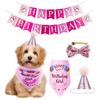 Nueva bandera de fiesta de cumpleaños para perro mascota con estampado de pata de perro, suministros de decoración para fiesta, banner, bandera de cola de pez, punto