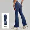 Calça Flare Nova de Cintura Alta Levanta Bumbum Primavera 2026, Calça de Yoga Micro Flare com Sensação de Pele Nua, Calça Esportiva Fitness para Pilates para Mulheres