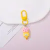 Llavero de Bob Esponja de resina, colgante lindo de dibujos animados, decoración para bolsa, llavero de cuentas DIY, suministro al por mayor