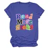 Leer más libros Amazon eBay Estación Independiente Moda Casual Camiseta de Manga Corta con Cuello Redondo para Mujer Capa Base