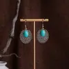 Pendientes de Borlas Turquesas Estilo Bohemio Retro Ganchos para Orejas Estilo Étnico Pendientes Estilo Tíbet para Viajes Fotografía Vacaciones