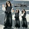 Conjunto de mezclilla casual para niñas estilo retro americano, estilo coreano, nuevo otoño, holgado, versátil, pantalones de pierna ancha para niñas