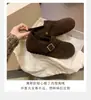 Novos Estilos de Sapatos Loafer 2026, Pantufas Peludas Quentes Internas de Veludo com Aumento de Altura, Sapatos Individuais Birkenstock, Meio Sapato Fechado para Mulheres