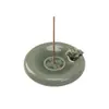 Quemador de Incienso Pequeño de Sapo Dorado Atrae Fortuna Estilo Antiguo Horno Ru, Soporte para Incienso, Soporte para Palillos de Incienso, Quemador de Incienso para Mesa de Té, Artesanía de Horno Ru Atrae Riqueza