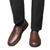 Zapatos Casuales de Cuero para Hombre de Edad Media, Estilo 'Hombre Mayor', Negro QS5807